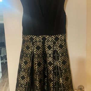 Black and gold cocktail dress